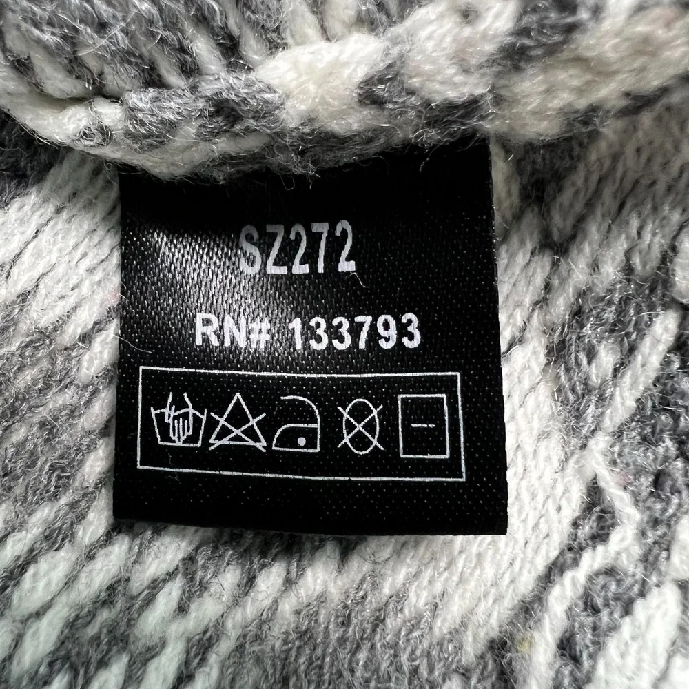 POL Anthropologie Sweater Women's M Knit‎ Fair Isle Snowflake Reindeer Christmas